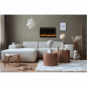 Amantii Traditional Xtra Slim 26" Electric Fireplace TRD-26-XSstone-look outdoor patio fireplace