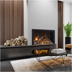 Amantii TRD Bespoke 33 Electric Fireplace TRD-33-BESPOKEstone-look outdoor patio fireplace