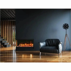 Amantii True View Slim 40" Smart Electric Fireplace 40-TRV-SLIMstone-look outdoor patio fireplace