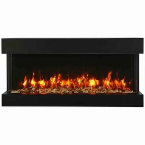 Amantii True View Slim 60" Smart Electric Fireplace 60-TRV-SLIMstone-look outdoor patio fireplace