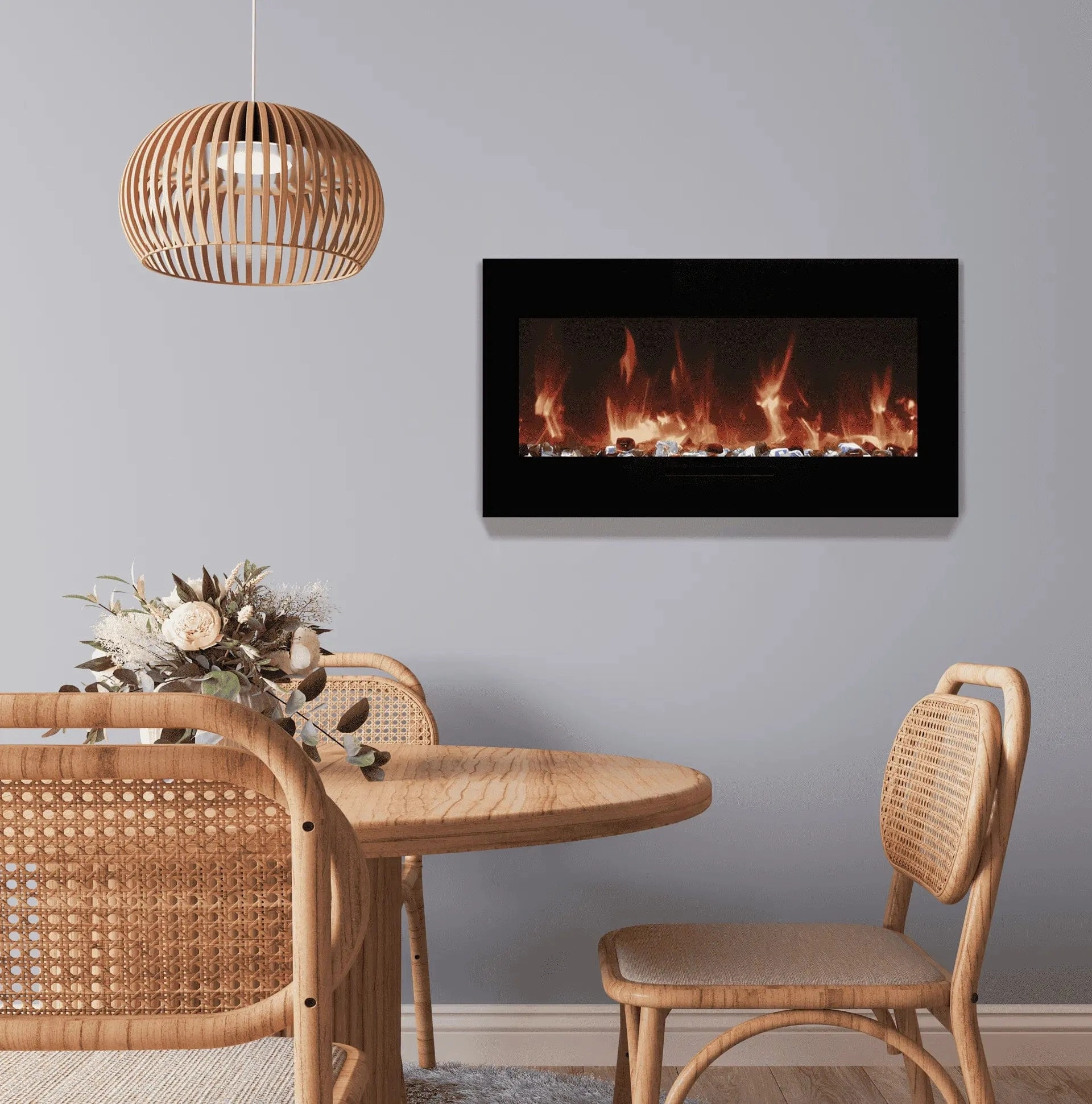 Amantii Wall Mount/Flush Mount 48" Electric Fireplace WM-FM-48-5823-BG