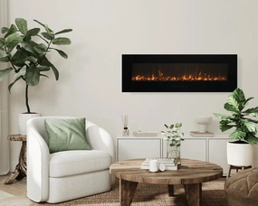 Amantii Wall Mount/Flush Mount 72" Electric Fireplace WM-FM-72-8123-BGstone-look outdoor patio fireplace