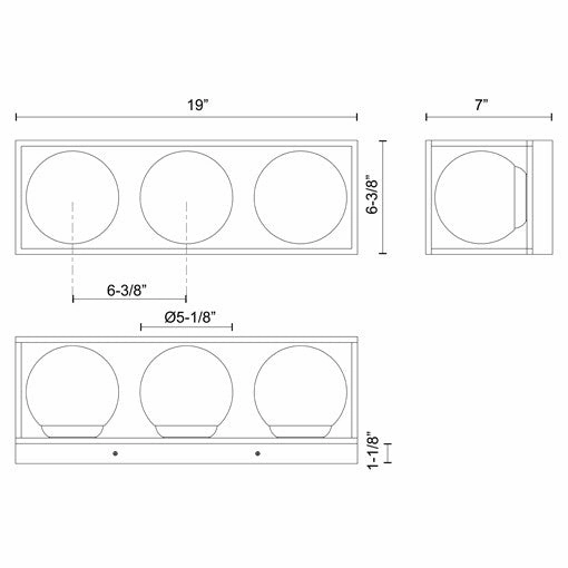 Amelia 3-Light 19" Exterior Wall