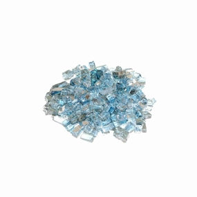 American Fyre Designs 10 lbs Caribbean Blue Reflective Fyre Glass Media GL-10-NRFireproof mat for under fire pit