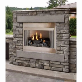 American Hearth 36-inch Carol Rose Coastal Fireplace OP36FPstone-look outdoor patio fireplace