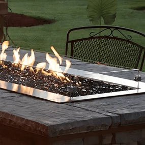 American Hearth 48-inch Tall Wind Deflector Glass WG484LTFireproof mat for under fire pit