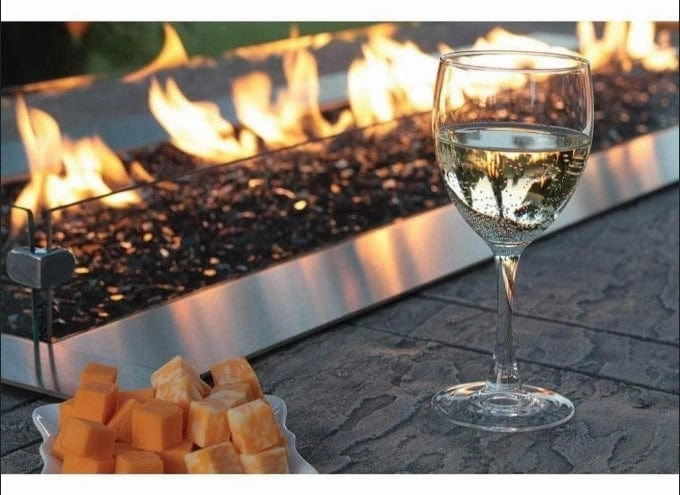 American Hearth 60 inch Carol Rose Multicolor LED Linear Fire Pit OL60TP18