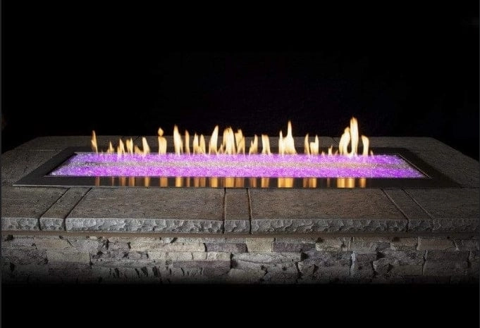 American Hearth 60 inch Carol Rose Multicolor LED Linear Fire Pit OL60TP18