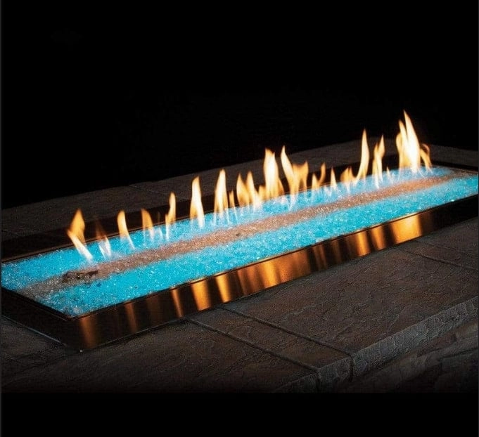 American Hearth 60 inch Carol Rose Multicolor LED Linear Fire Pit OL60TP18