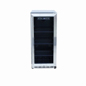 American Made Grills AMG 15" Outdoor Rated Fridge w/Glass Door SSRFR-15G outdoor beverage cooler with wheels