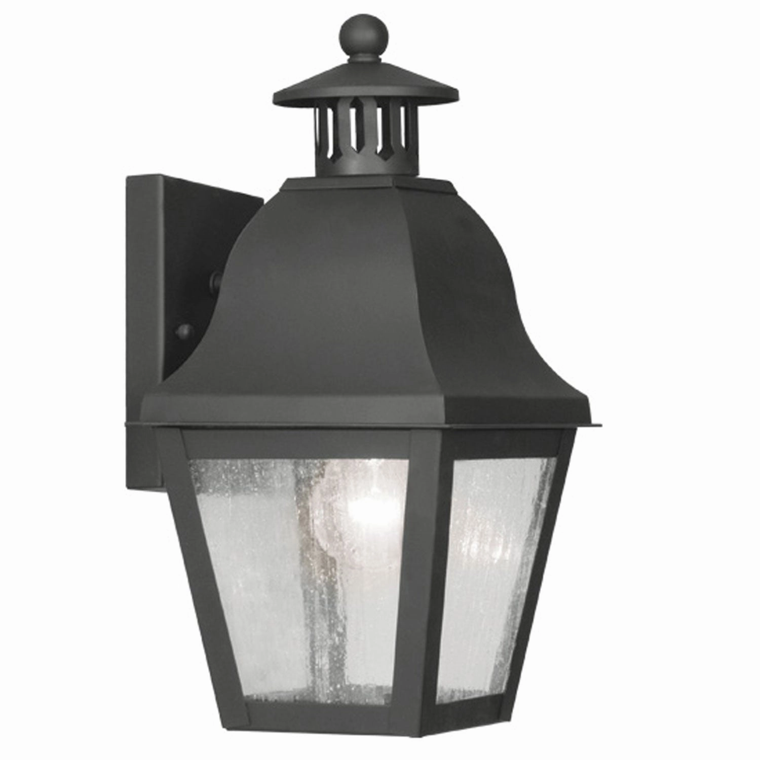 Amwell One Light Outdoor Wall Lantern BlackOutdoor wall sconces with motion sensor