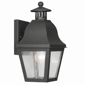Amwell One Light Outdoor Wall Lantern BlackOutdoor wall sconces with motion sensor