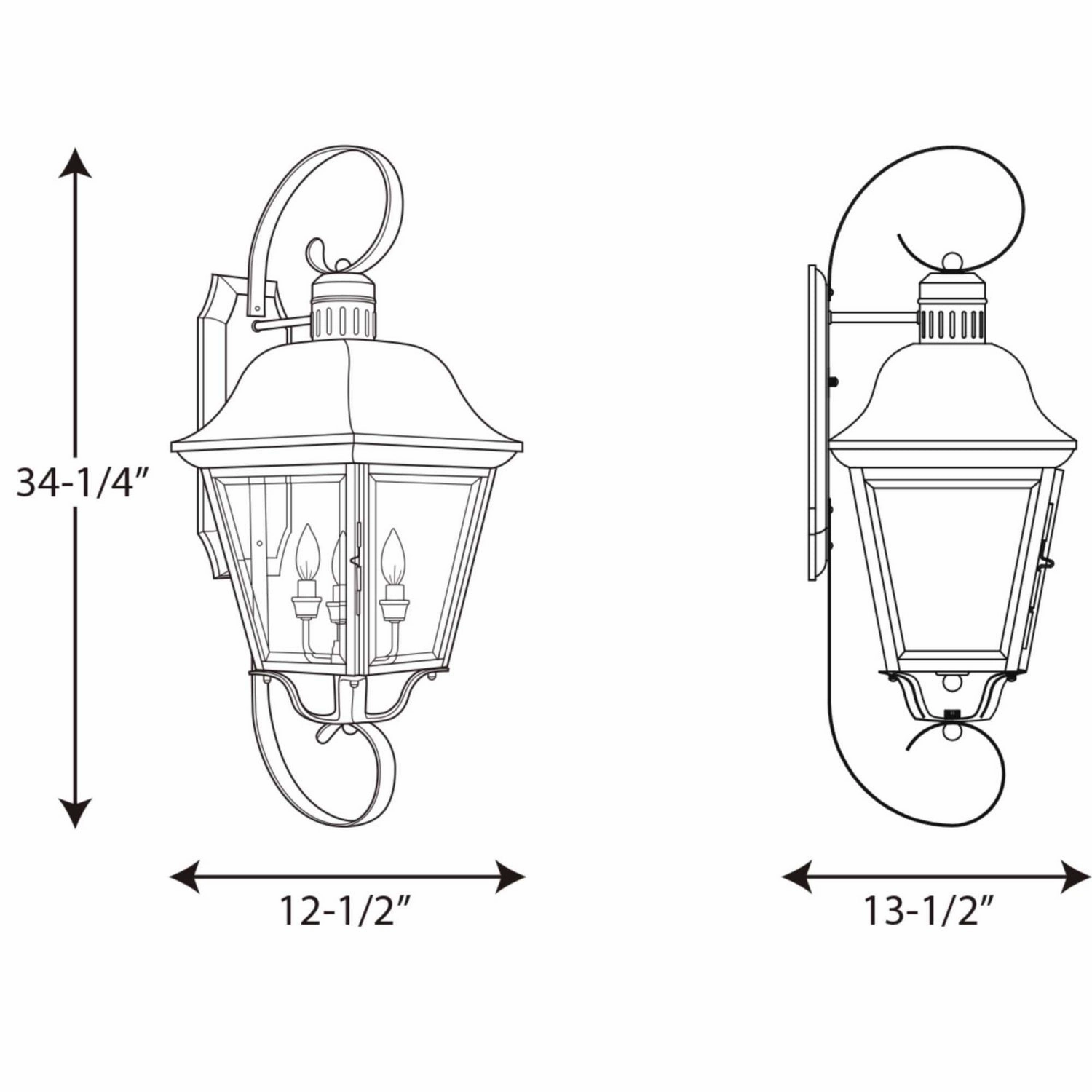 Andover Four Light Wall Lantern Antique Bronze