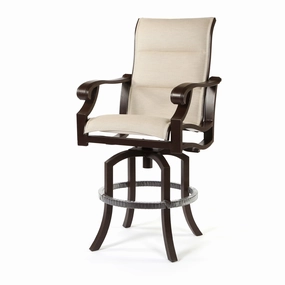 Anthem Padded Sling Swivel Bar Stoolcast aluminum patio dining set