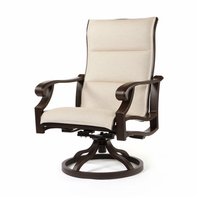 Anthem Padded Sling Swivel Rocker Dining Armchairoutdoor dining chair with armrests