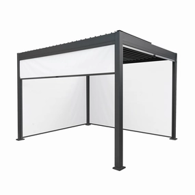 Anthracite Aluminium Pergola With White Blinds - 3m x 3moutdoor patio furniture set