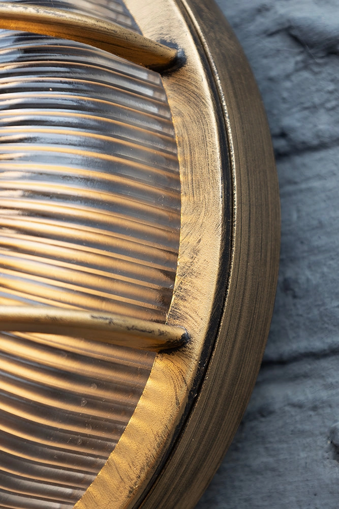 Antique-Style Brass Outdoor Wall Light