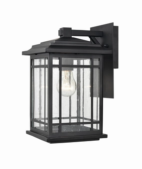 Armington One Light Outdoor Hanging Lantern Powder Coated BlackOutdoor wall sconces with motion sensor