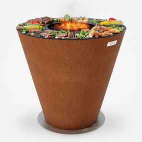Arteflame 30 inch Corten Steel Charcoal Grill ONE30PARK compact BBQ grill for small spaces