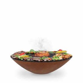 Arteflame 40 inch Fire Pit With Cooktop AFCL40NB compact BBQ grill for small spaces