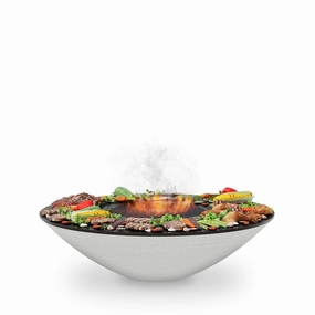 Arteflame 40 inch XXL Platinum Edition Fire Pit AF40BLKNOB stainless steel BBQ grill with side table
