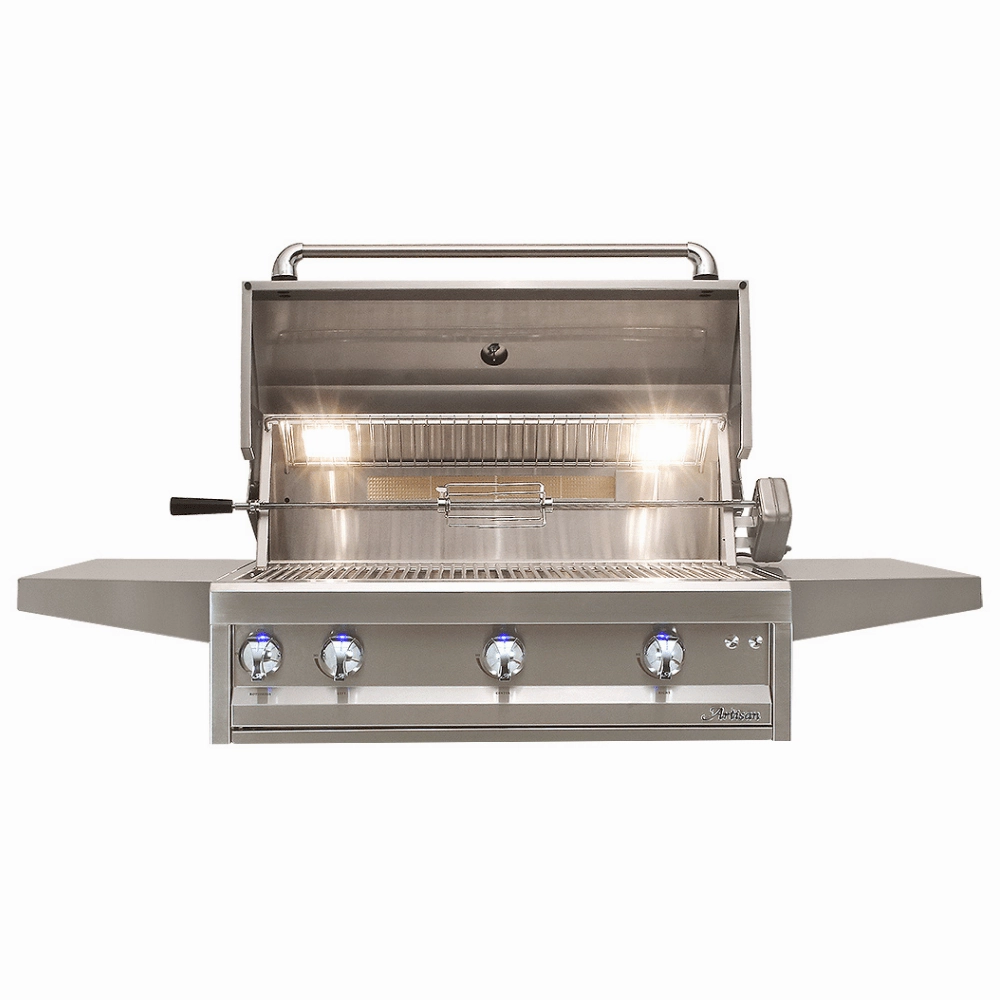 Artisan 36-Inch 3-Burner Built-In Professional Gas Grill With Rotisserie & Light ARTP-36-NG/LP
