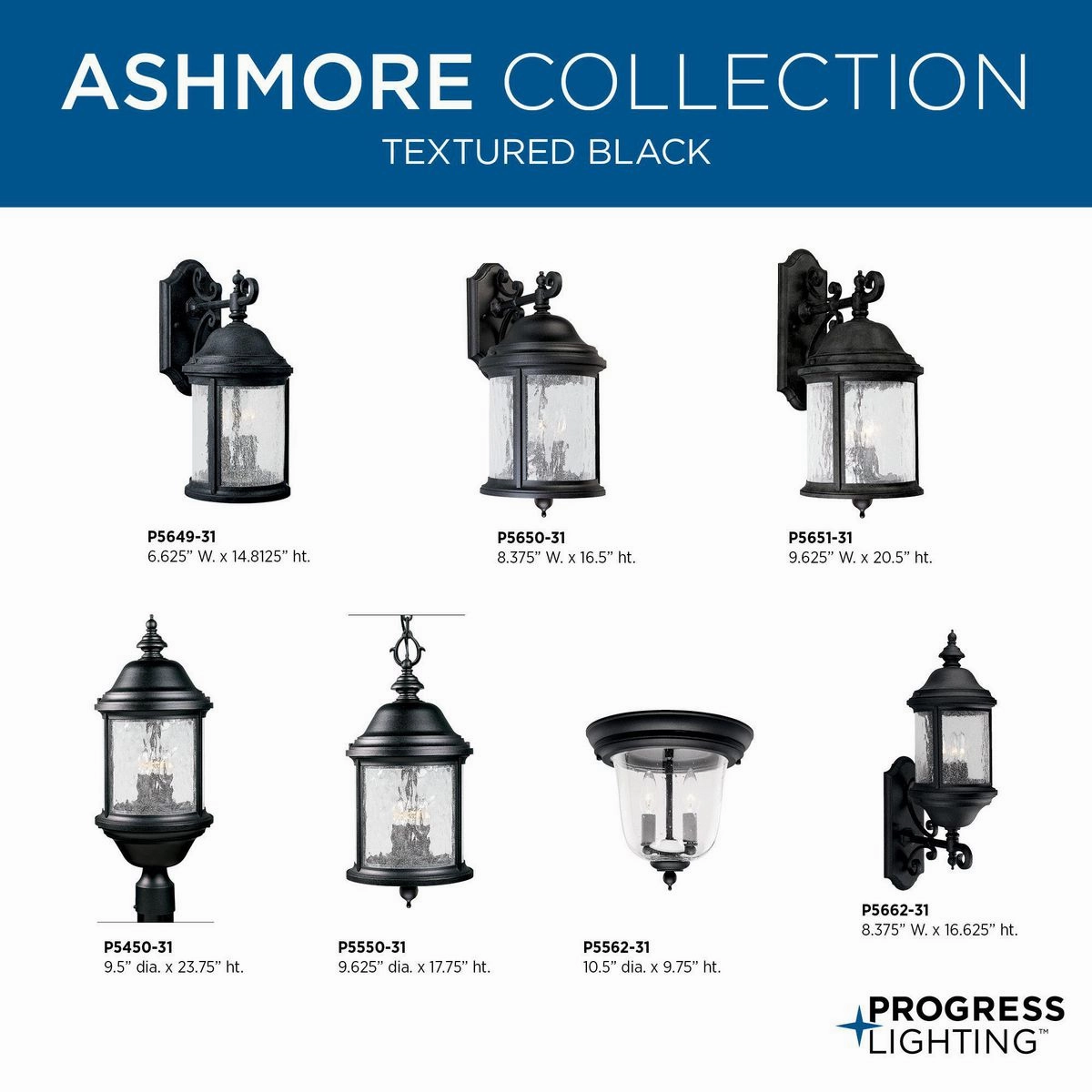 Ashmore Two Light Wall Lantern Textured Black