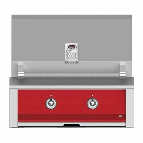 Aspire by Hestan 30-Inch Built-In Grill with Burner and Sear EMB30-NG-RD stainless steel BBQ grill with side table