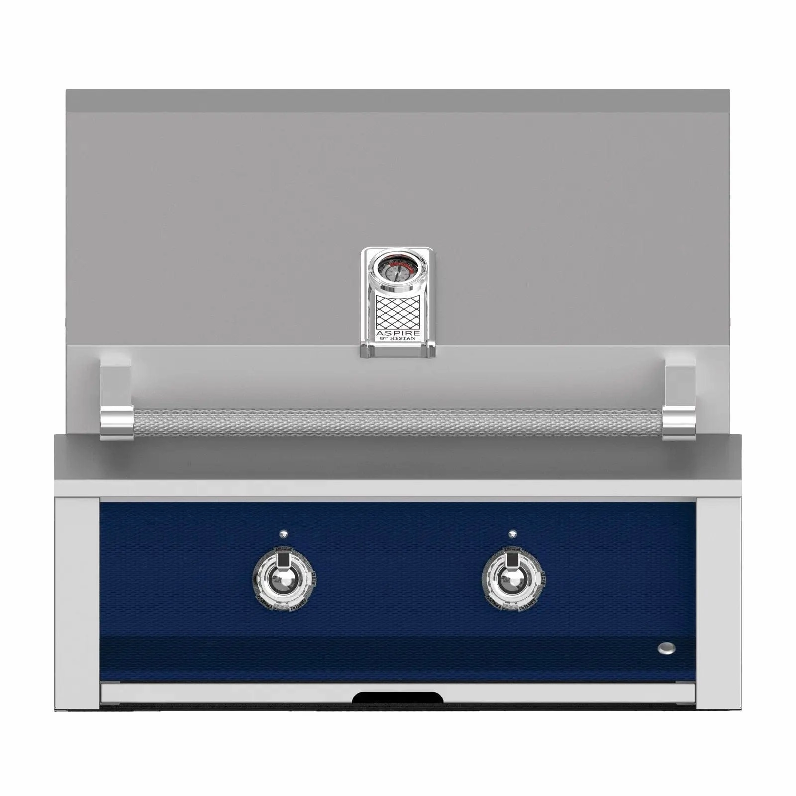 Aspire by Hestan 30 inch Liquid Propane Gas Grill, with 2 U-Burners EAB30-LP-DB stainless steel BBQ grill with side table