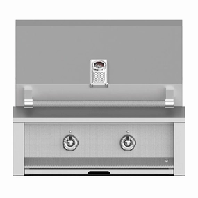 Aspire by Hestan 30 inch Liquid Propane Gas Grill, with 2 U-Burners EAB30-LP stainless steel BBQ grill with side table