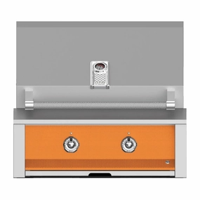 Aspire by Hestan 30 inch Liquid Propane Gas Grill, with 2 U-Burners EAB30-LP-OR stainless steel BBQ grill with side table