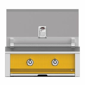 Aspire by Hestan 30 inch Liquid Propane Gas Grill, with 2 U-Burners EAB30-LP-YW stainless steel BBQ grill with side table