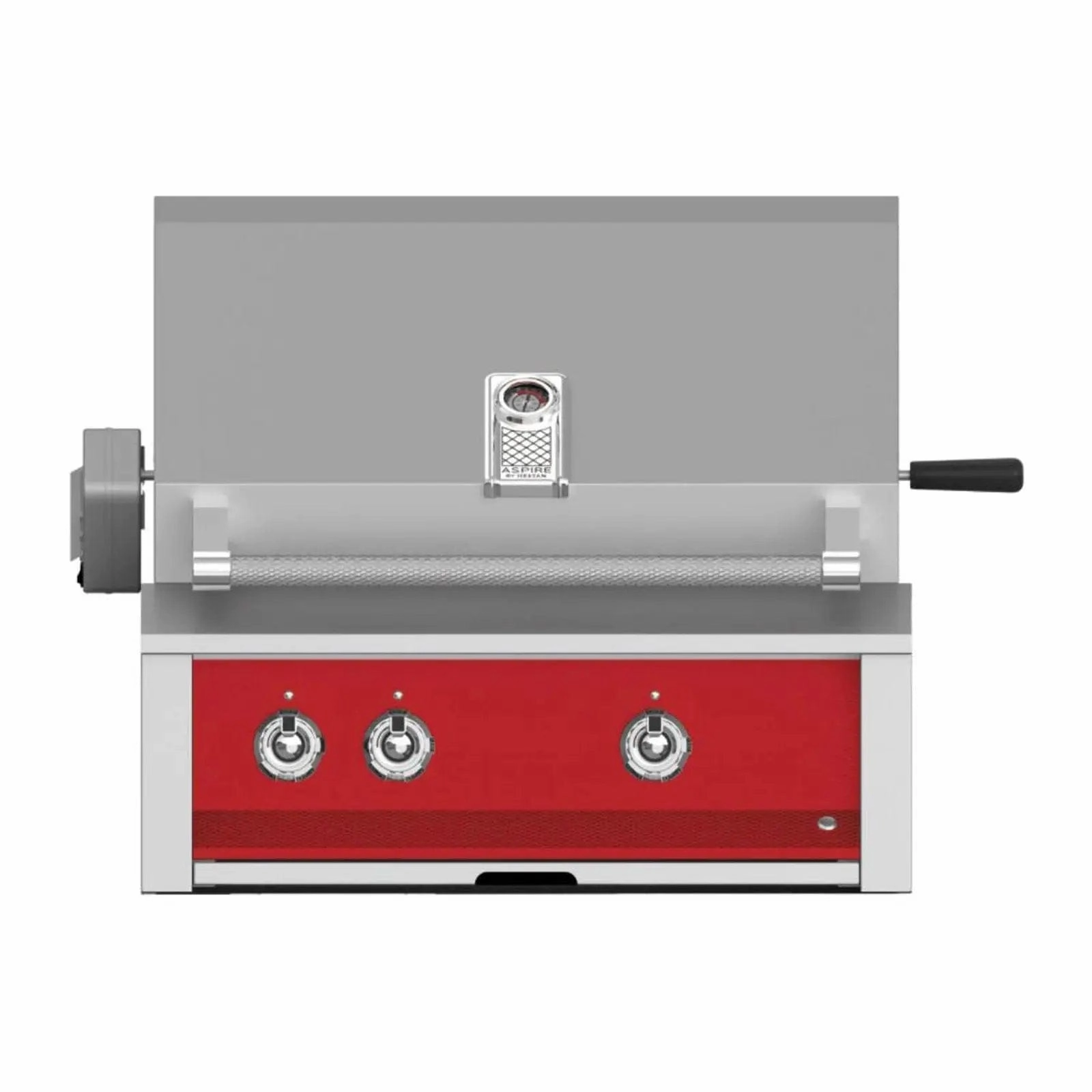 Aspire by Hestan 30-Inch Liquid Propane Gas Grill, with Burner,Sear and Rotisserie EMBR30-LP-RD stainless steel BBQ grill with side table