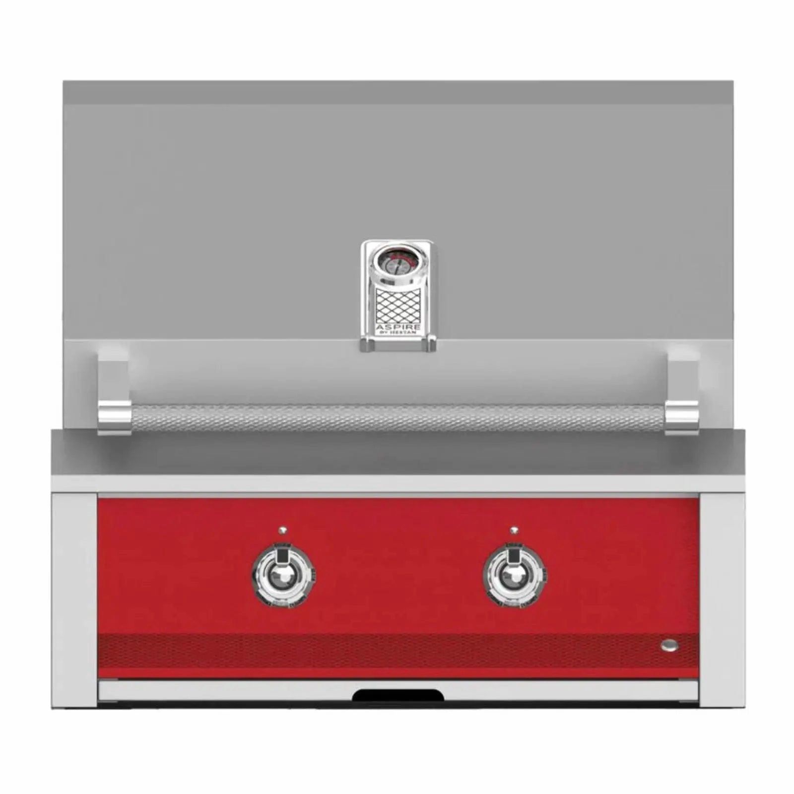 Aspire by Hestan 30 inch Liquid Propane Grill with U Burner and Sear EMB30-LP-RD stainless steel BBQ grill with side table