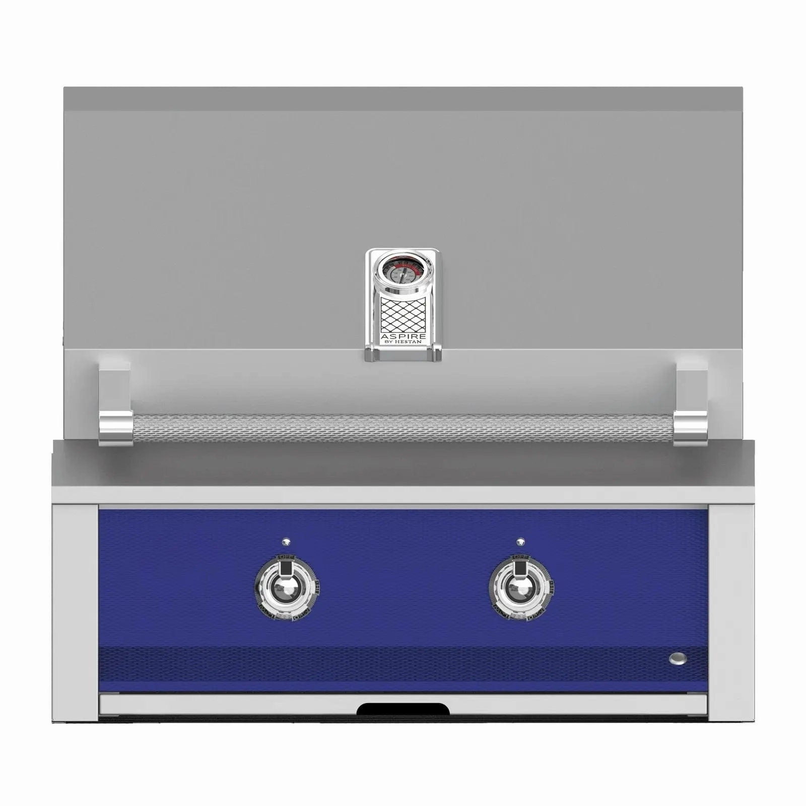 Aspire by Hestan 30-Inch Natural Gas Built-In Grill With Burners EAB30-NG-BU stainless steel BBQ grill with side table