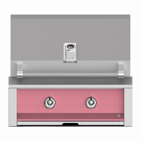 Aspire by Hestan 30-Inch Natural Gas Built-In Grill With Burners EAB30-NG-PK stainless steel BBQ grill with side table