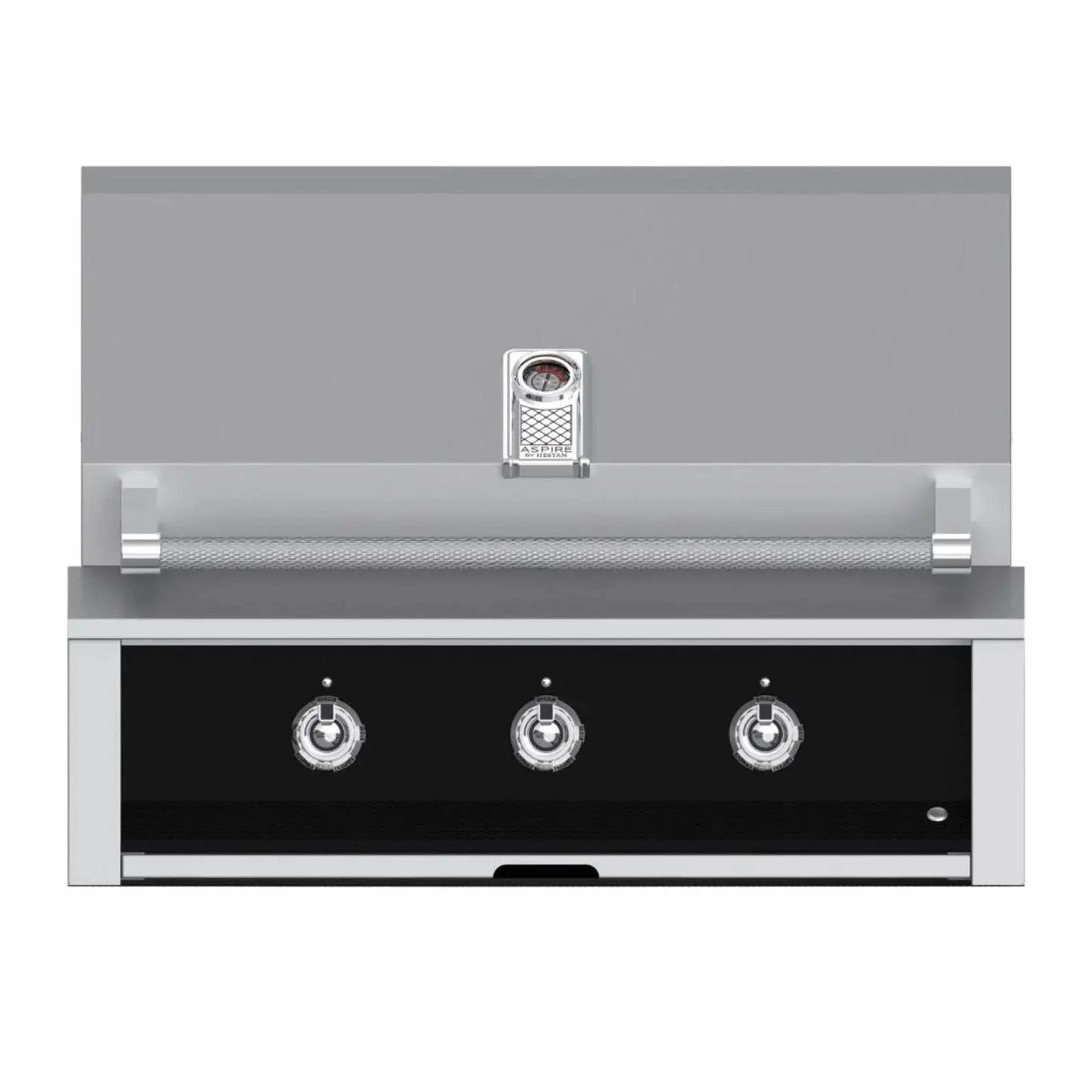 Aspire by Hestan 36-inch Liquid Propane Gas Grill with Burner and Sear EMB36-LP-BK stainless steel BBQ grill with side table