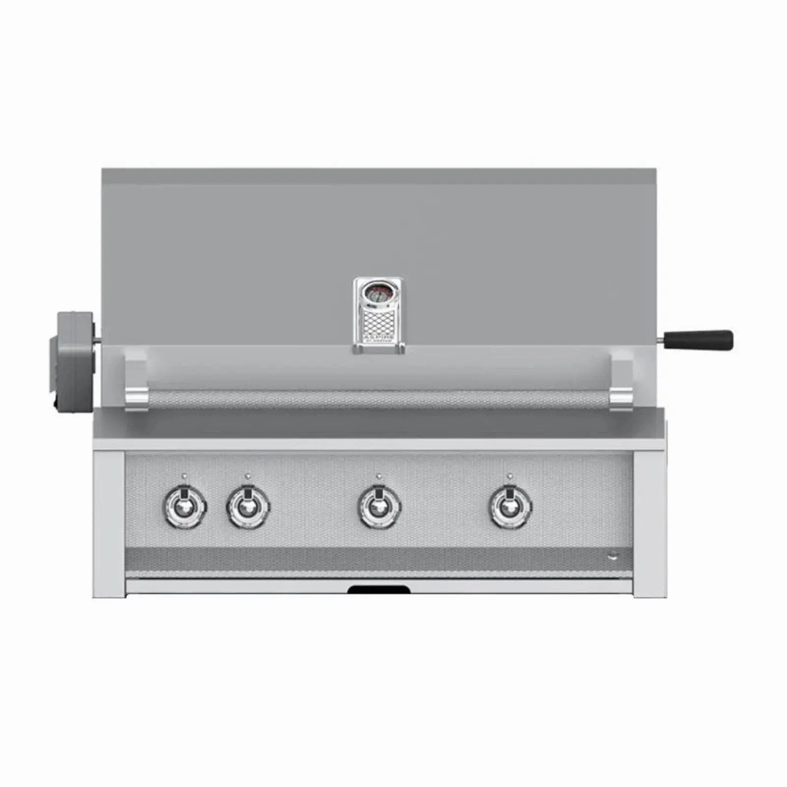 Aspire by Hestan 36-Inch Liquid Propane Grill with Burner,Sear and Rotisserie EMBR36-LP stainless steel BBQ grill with side table