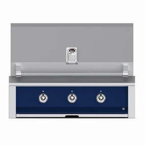 Aspire by Hestan 36-Inch Natural Gas Grill with 3 U Burners EAB36-NG-DB stainless steel BBQ grill with side table