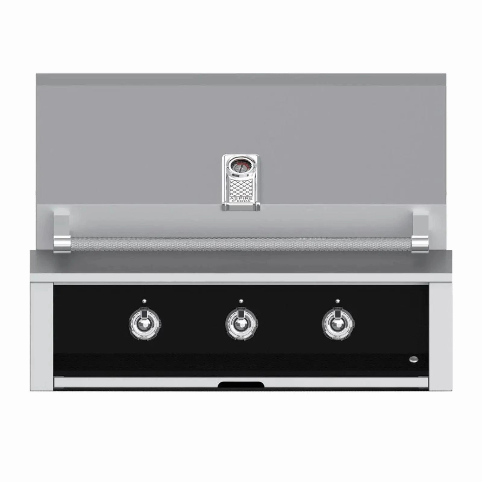 Aspire by Hestan 36-Inch Natural Gas Grill with Dual Burner and Sear EMB36-NG-BK stainless steel BBQ grill with side table