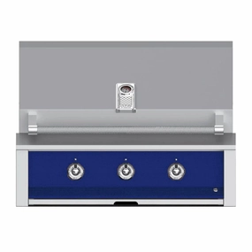 Aspire by Hestan 36-Inch Natural Gas Grill with Dual Burner and Sear EMB36-NG-DB stainless steel BBQ grill with side table
