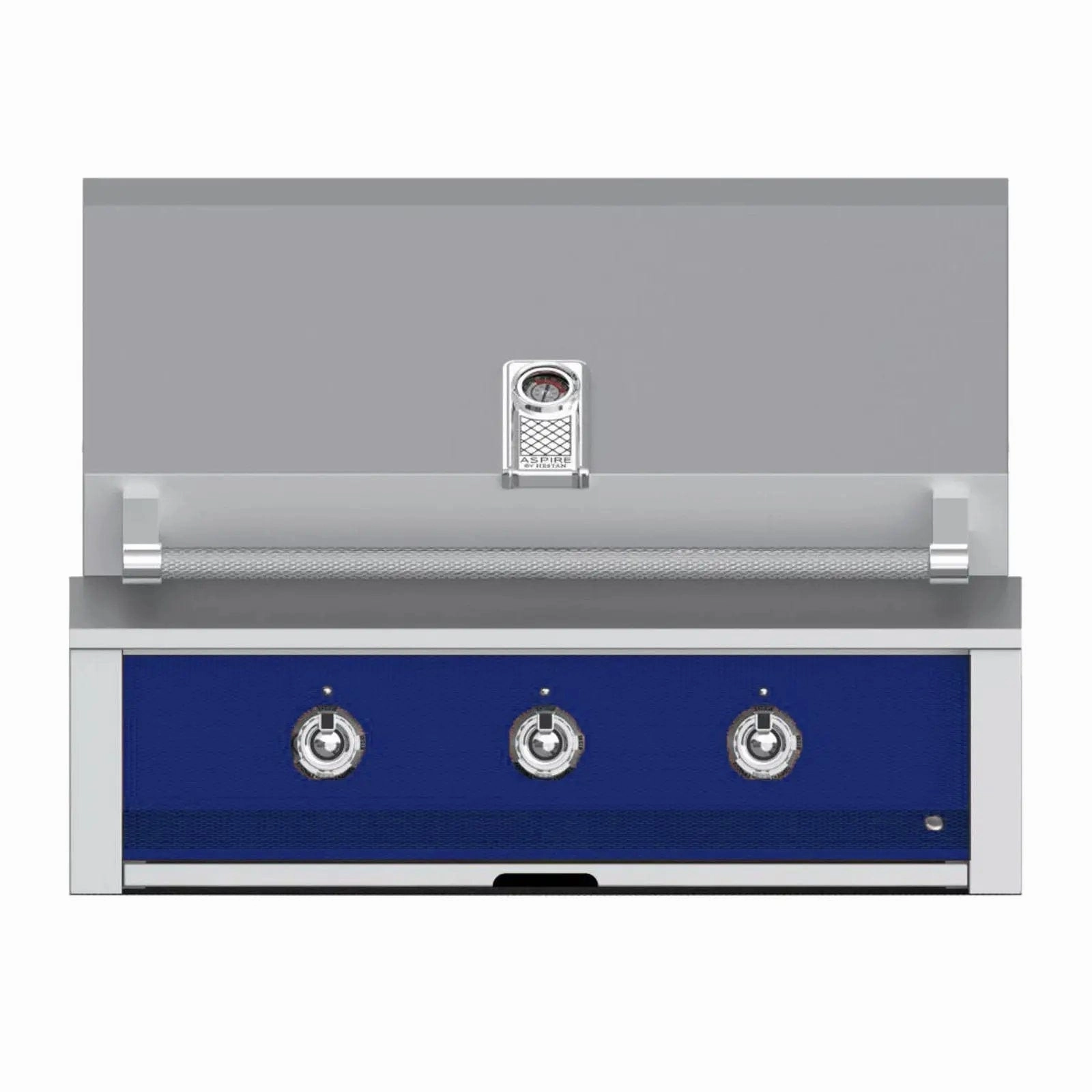 Aspire by Hestan 36-Inch Natural Gas Grill with Dual Burner and Sear EMB36-NG-DB stainless steel BBQ grill with side table