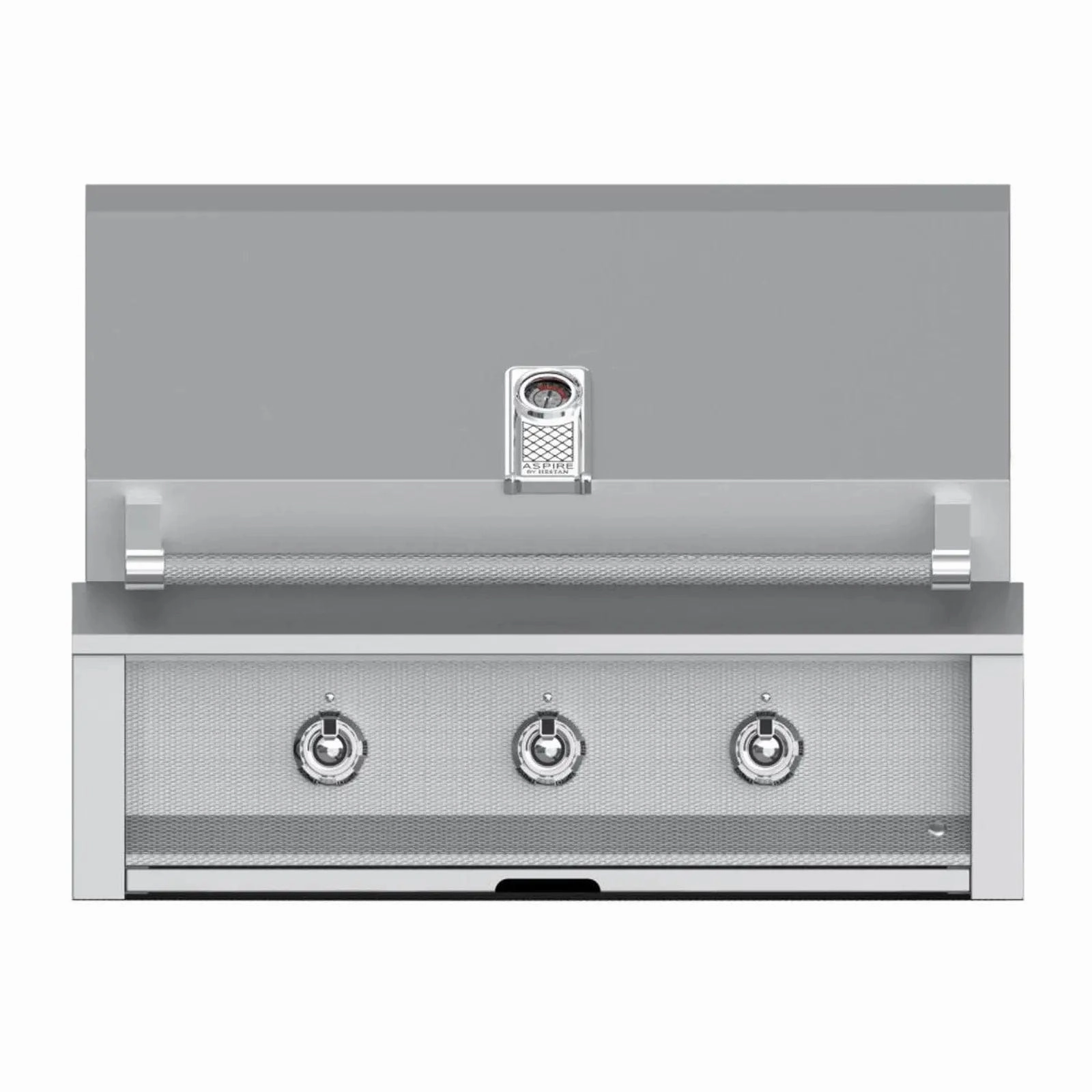 Aspire by Hestan 36-Inch Natural Gas Grill with Dual Burner and Sear EMB36-NG stainless steel BBQ grill with side table