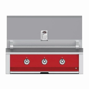 Aspire by Hestan 36-Inch Natural Gas Grill with Dual Burner and Sear EMB36-NG-RD stainless steel BBQ grill with side table