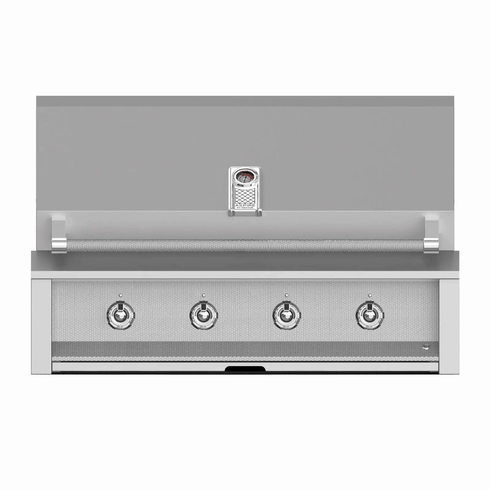 Aspire by Hestan 42-Inch Liquid Propane Gas Grill with 4 U-Burners EAB42-LP stainless steel BBQ grill with side table