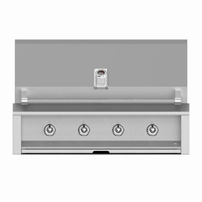 Aspire by Hestan 42-Inch Liquid Propane Gas Grill with 4 U-Burners EAB42-LP stainless steel BBQ grill with side table