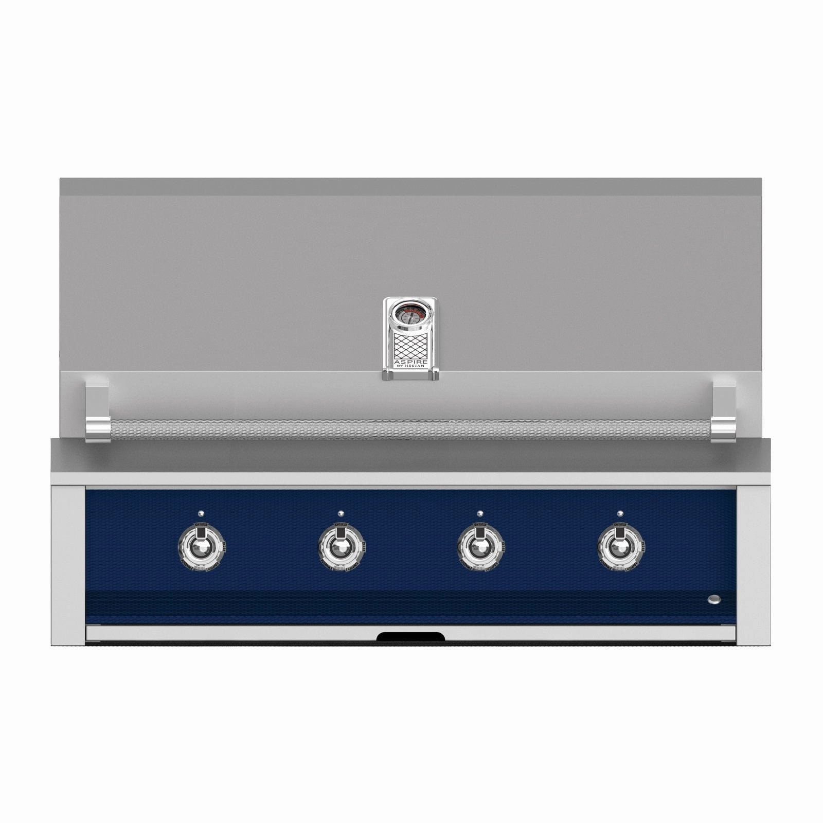 Aspire by Hestan 42-Inch Liquid Propane Gas Grill with 4 U-Burners EAB42-LP-DB stainless steel BBQ grill with side table