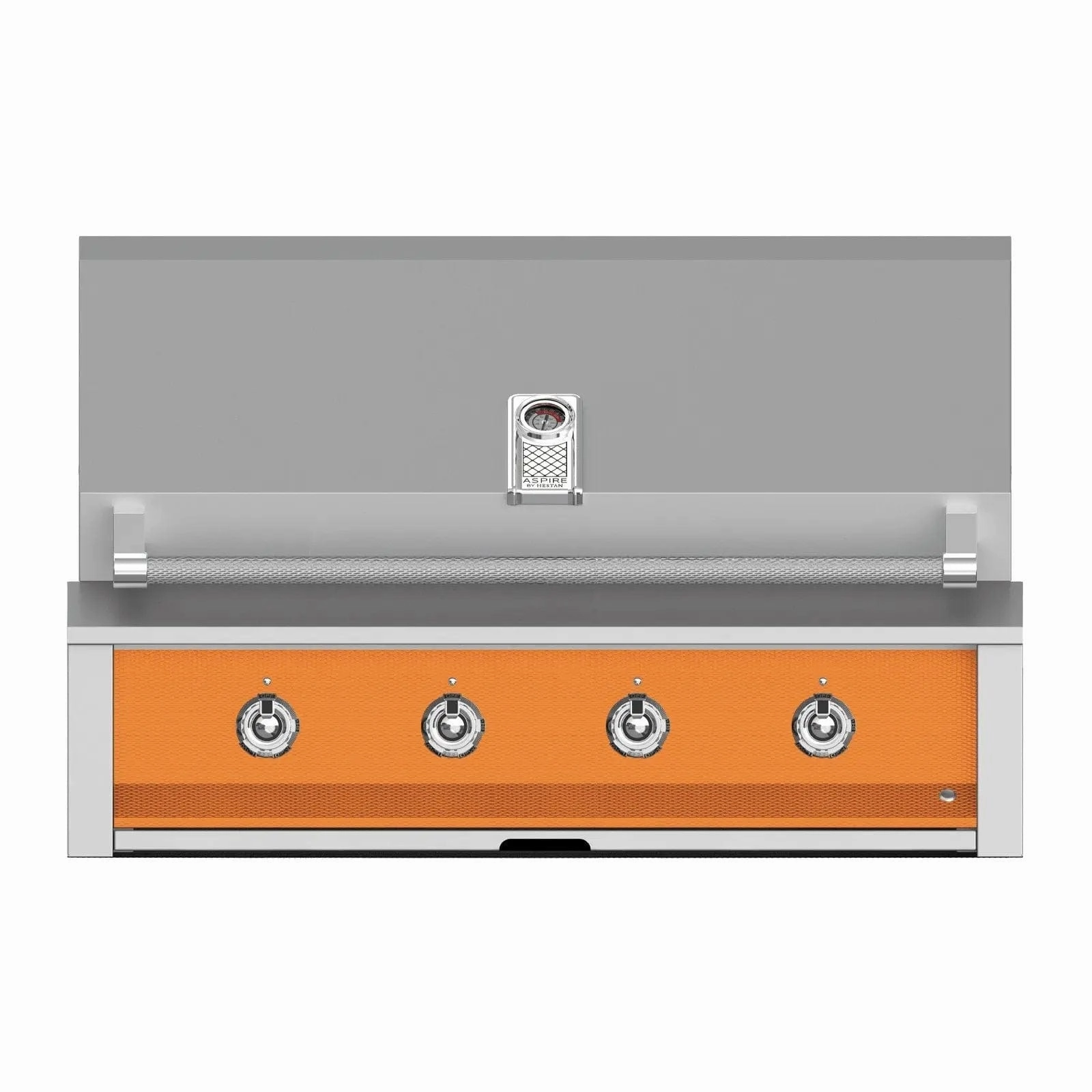 Aspire by Hestan 42-Inch Liquid Propane Gas Grill with 4 U-Burners EAB42-LP-OR stainless steel BBQ grill with side table