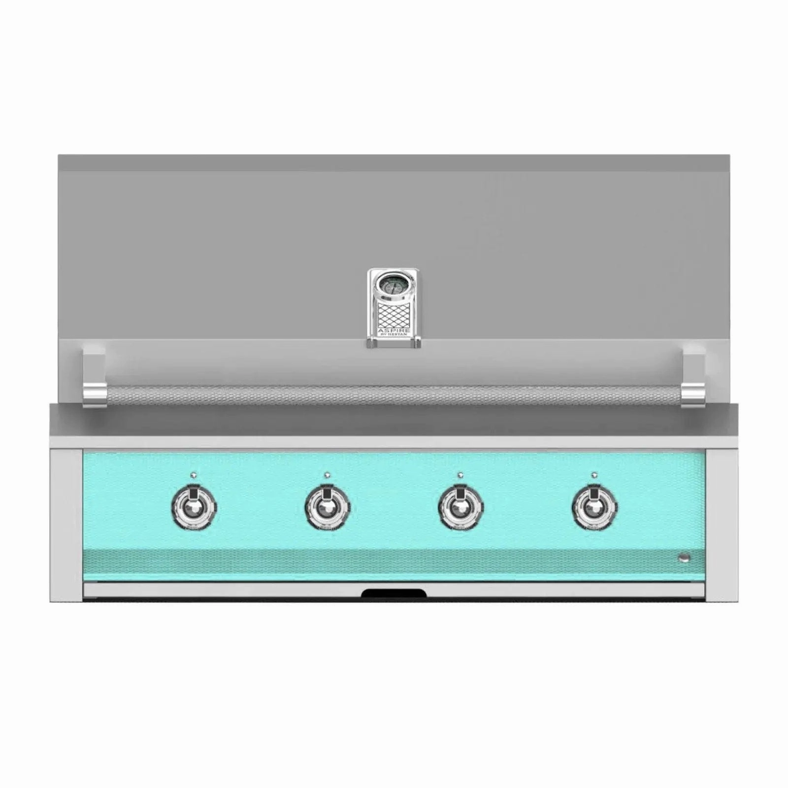 Aspire by Hestan 42-Inch Liquid Propane Gas Grill with U Burner and Sear EMB42-LP-TQ stainless steel BBQ grill with side table