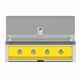 Aspire by Hestan 42-Inch Liquid Propane Gas Grill with U Burner and Sear EMB42-LP-YW stainless steel BBQ grill with side table